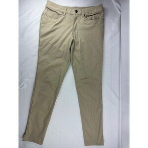 Lululemon ABC Pants Mens 30x30 Khaki Slim Fit Warpstreme Trouser Preppy